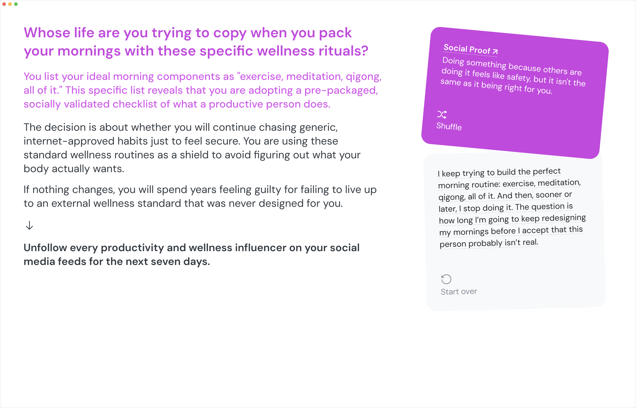 The decision reframed through Social Proof